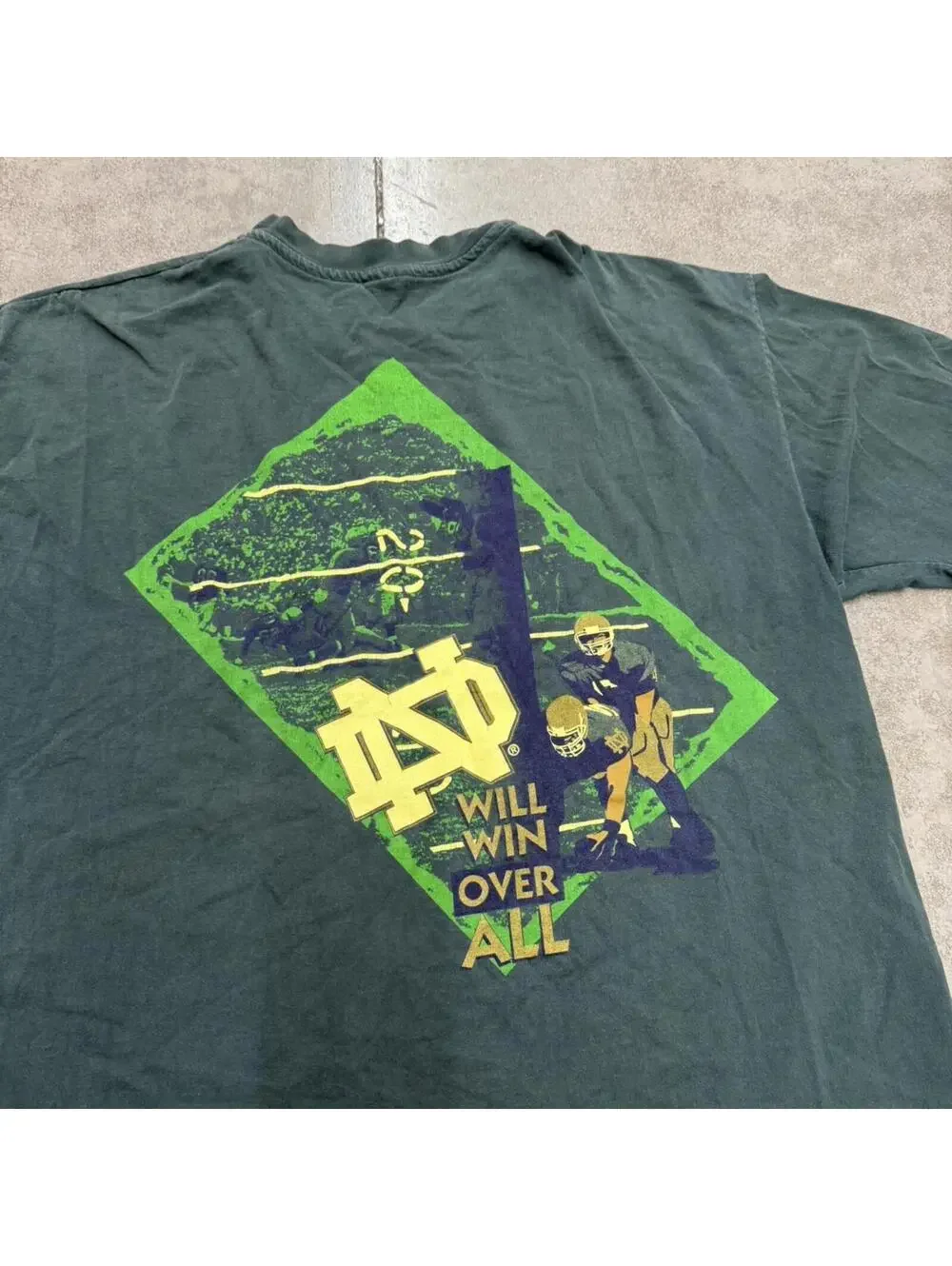 vintage university of notre dame fighting irish collegiate champion green shirt - Picture 2 of 5